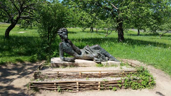 Alexander Pushkin's monument in Mikhailovskoye